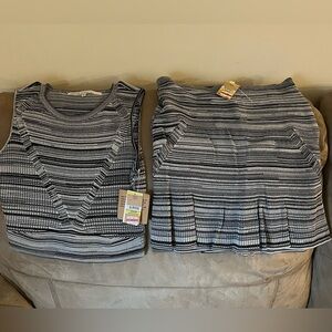 RACHEL Rachel Roy Black and White Striped Women’s Shirt Set